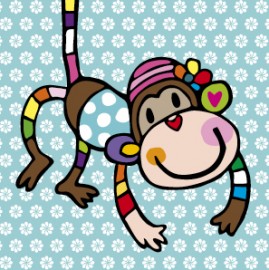 geboortekaartje met aap